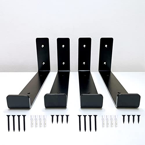 4 x Heavy Duty Scaffold Shelf Brackets 225mm - Industrial Style for 9 Inch Boards - Made from 5mm Steel - Ideal DIY Storage Solution for Living Room, Kitchen, Office, Garage