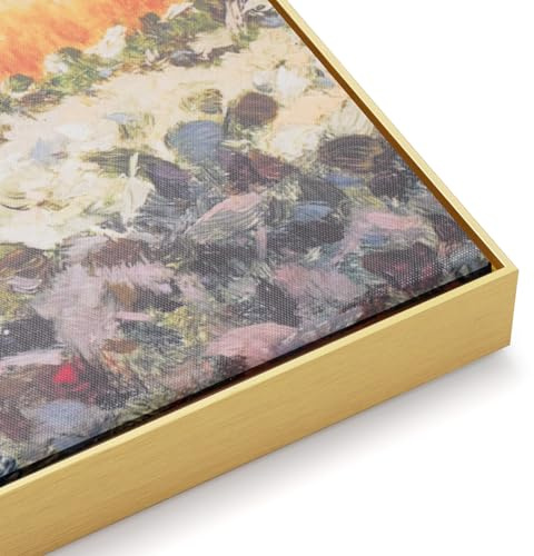 Akfado Floater Frame for 20x30 Canvas Paintings, 0.86 Deep DIY Metal Floating Frames for Abstract Art Prints Memorial Portraits, Book Coffee Shop Library Wall Decor, No Glass & Back (Gold)