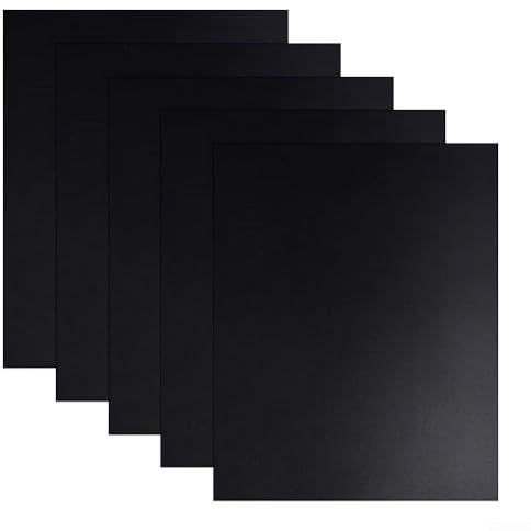 Feeshoppher BBQ Grill Mats Reusable Barbecue Grill Baking Mat Non-Stick BBQ Grill Mat Set Heat Resistant Cooking Sheets Baking Mats for Gas Charcoal Electric Grills Black 33x40cm(5Pcs)