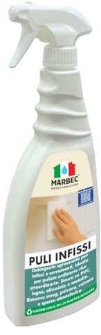 MARBEC PULI INFISSI 750ML Detergente sgrassante per pulizie ordinarie e strardinarie di infissi e serramenti | Per infissi in legno, alluminio, metallo e PVC