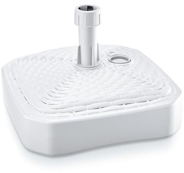 DIKEL Supporto per ombrellone, 39 x 39 cm, riempito con acqua o sabbia, 12 l, robusto portaombrelli in plastica resistente alle intemperie, stabile base per ombrellone per terrazza, giardino e