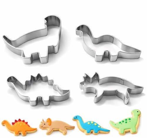 Dinosaurier Ausstecher keksausstecher Set-4-teilig- Dinosaurier Plätzchen Ausstecher für Kinder Dino Party