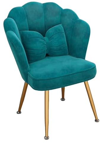 Élégant fauteuil en velours en forme de coquille, chaise de salon confortable pour salle à manger, chambre à coucher, détente et lecture, décoration élégante, mélange parfait de confort et de