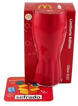 sefrado Bundle Exclusiver Untersetzer kompatibel mit 1 x Cola Glas Rot McDonalds 2020 - Sammel Gläser