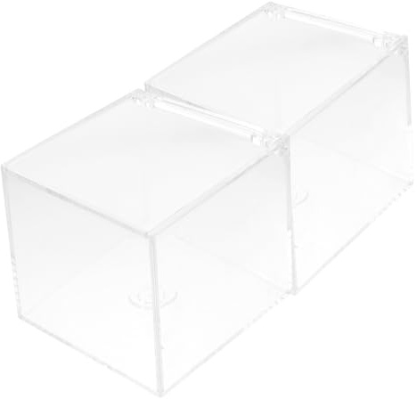 OFFSCH 2 piezas Caja Transparente de Almacenamiento con Tapa Abatible de Unidades para Joyería Dulces y Decoración Resistente y Duradera para Exhibición y Organización