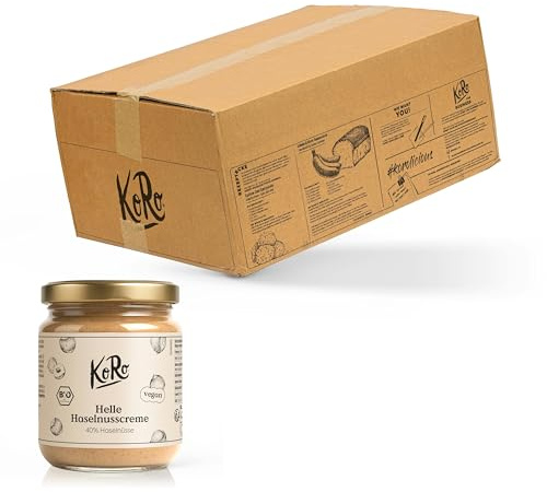 KoRo - Crema spalmabile di nocciole chiara bio 6 x 400 g - 40% nocciole italiane - Vegan - Senza olio di palma