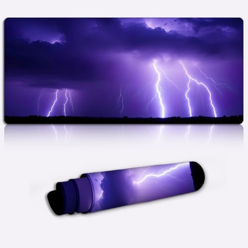 purple storm fury Printed PC Laptop Computer Mouse Mat Pad Non-Slip Rubber Base Pad Office Home Novelty Printed Desk Accessory Large Laptop Desktop Printed Art Ergonomic 600 * 350 * 4mm