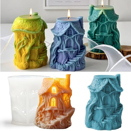 Kerzen Formen Silikon, Kerzenformen Silikon, Baum Haus Silikonformen Weihnachten, Silikonformen Gießformen Kerzen Formen weihnachten