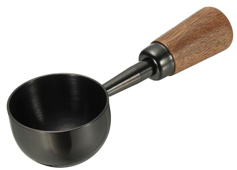 QUARKZMAN Cuchara Medidora De Café 1.45 X 0.7 15ml Cucharón De Café De Acero Inoxidable Con Mango De Madera Para Café Molido O Té En Hojas Negro