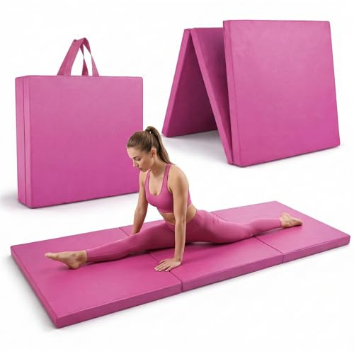 Fit Even Foldable Gymnastics Mat - 6ft Long Tri-Folding, 5cm High-Density Foam, Non-Slip & Easy-Clean Tumble, Crash Mat for Children Kids Gymnastic Equipment