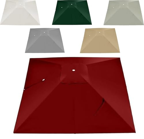 ZXDFMY Copertura di Ricambio for Ombrellone Quadrato 8 Stecche Baldacchino di Ricambio for Giardino Piscina Ombrellone Decentrato Telo di Ricambio(Burgundy,3.0x3.0m (9.8x9.8ft))