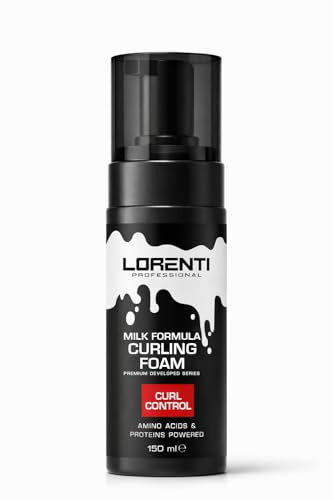 Lorenti Milk Formula Curling Foam 150 ml – Espuma rizada para rizos definidos, rizos de mousse anti encrespamiento, fijador de espuma para cabello rizado y ondulado, cuidado del rizado, espuma rizada