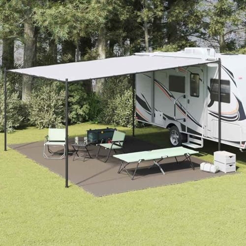 Kaloriko Zeltteppich Blau und Grau x Polyethylen, wetterfeste Outdoor Unterlage, leicht faltbar, Stabiler Schutz bei Camping, Wandern, Festival und Trekking