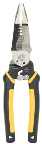 Southwire S7N1HD 7-in-1 Multi-Tool Plier: Shears 6-32 & 8-32 Bolts; Grips; Strips 10-14 AWG SOL & 12-16 AWG STR; Bolt Spanner; Bolt Shears; Crimper; Reamer; Heavy Duty Forged Steel