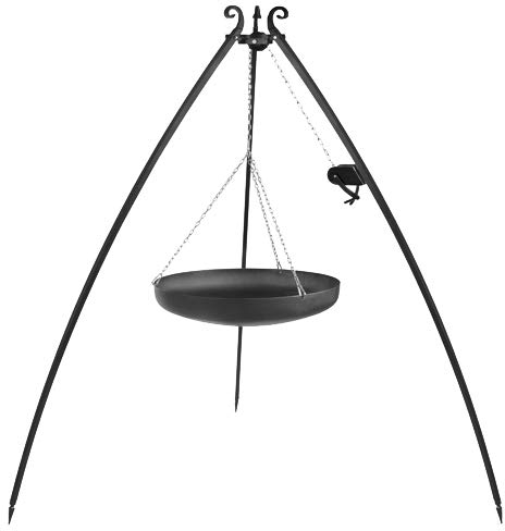 CookKing Stand-Grill Dreibein Grill massiv Wok-Pfanne 200cm mit Kurbel 60cm Ø