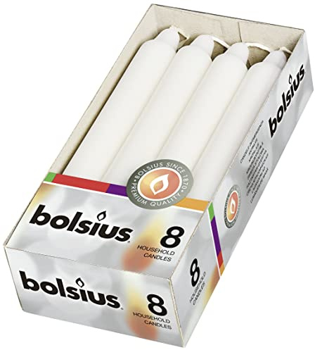 bolsius - Stabkerzen - Weiß - 18 cm - Im 8er-Karton