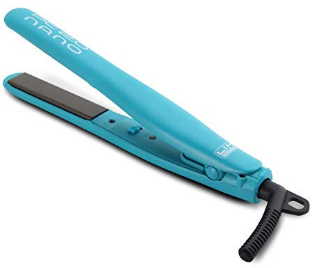 Plancha de cabello LIM HAIR PC 2.0 NANO COLOR. Compacta, Titanio, 220ºC, Profesional Flequillos, cortos, cerca raíz, viaje (TURQUESA, Plancha)