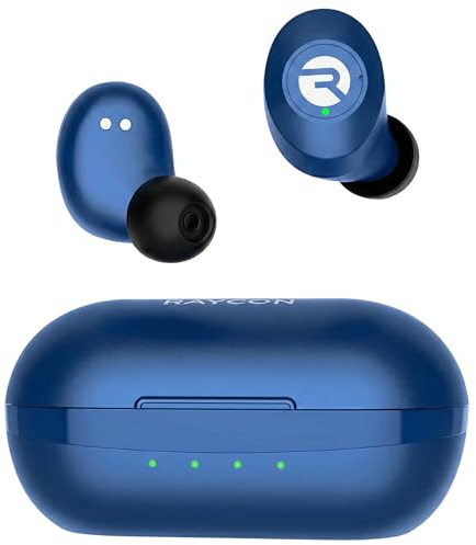 Raycon Everyday Classic Bluetooth Wireless Earbuds + Microphone with Active Noise Canceling, Sweat & Water-Resistant Earphones, Ear Buds Wireless Bluetooth Up to 32 Hours Playtime (Blue)
