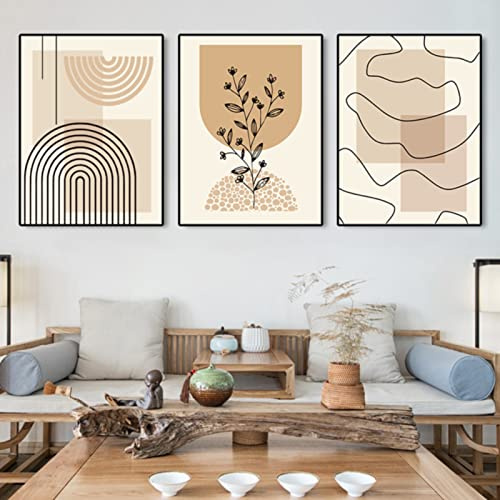 SWECOMZE 3er Premium Poster Set, Moderne Bilder, Ohne Rahmen Wandbilder, Boho DekoWanddeko für Wohnzimmer Schlafzimmer (A,40x50cm)