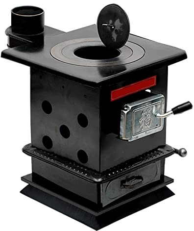 YYUINU Feu de Carbone en Fonte Pure, poêle à Bois, poêle en Fonte Polyvalent sans fumée, pour Tente, intérieur, Villa, abri, Chauffage, Cuisine Quotidienne, Barbecue,Black