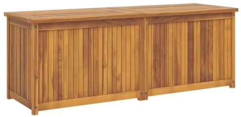 vidaXL Boîte de Jardin, Coffre de Stockage, Outils de Jardinage, Organisateur de Terrasse Patio Arrière-Cour Extérieur, Bois Massif de Teck