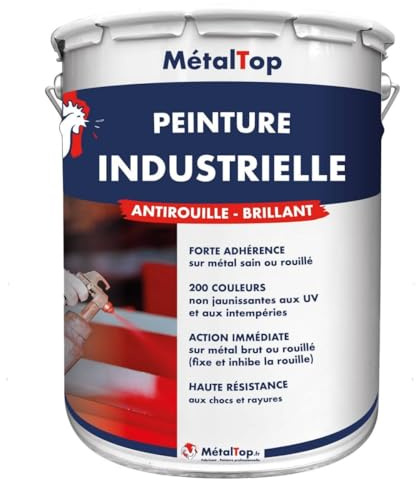 Metaltop - Peinture Industrielle - Vert mousse - RAL 6005-1 L - Protection performante pour structures métalliques, engins agricoles, BTP.