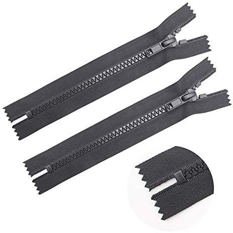 ByaHoGa 2 Stück 10 cm Reißverschluss Kunststoff 5mm Nicht teilbar (RZ-CE)