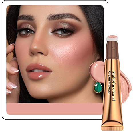 Ofanyia Blush Beauty Wand, Liquid Face Blusher Stick with Cushion Applicator, Natural Matte Finish Blush Stick, Lightweight Blendable Super Silky Cream Contour Stick (07# Light Pink Blush)