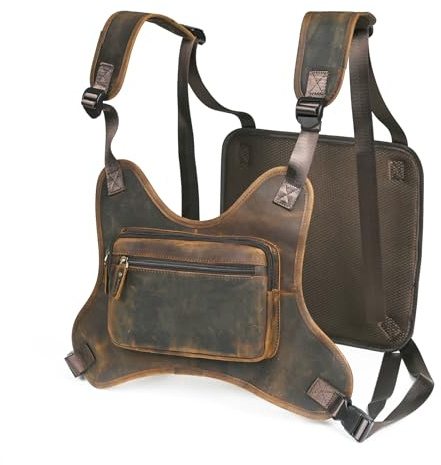 Handadsume Crazy Horse Leder Dreieck Umhängetasche Sling Brusttasche Reisen Eine Umhängetasche Daypack für Männer Männer 8013