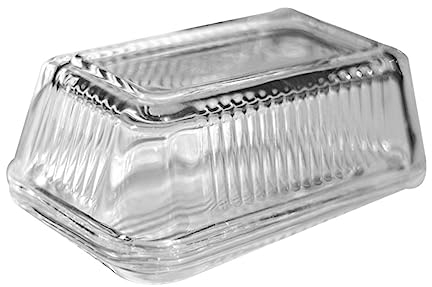 RORPOIR Glas Butterplatte Rechteckiges Serviertablett Vielseitig Für Käse Butter Dessert Elegant Transparent Für Küche Und Feierlichkeiten
