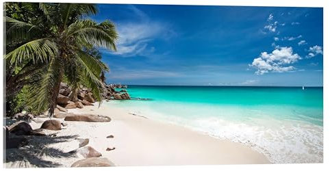 Posterlounge Paradisischer Strand auf den Seychellen Acrylglasbild von Mayday74 100 x 50 cm Wandbilder Wanddeko
