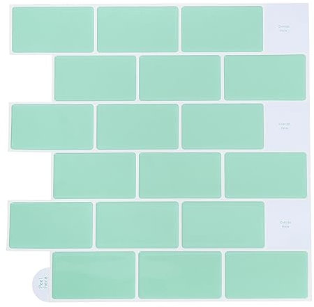 HonGien 10Pcs Panneaux Muraux Autocollants,Papier Peint Aspect Pierre,Autocollant Mural, Panneaux Muraux 3D pour Cuisine, Salle de Bain, Balcon 30,5 cm x 30,5 cm(Vert)