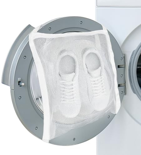 Sneaker-Trocknertasche, Schuhwasch- und Trockennetztasche für Trockner, 39,5 x 38,1 cm, Schuhwaschmaschinentasche, verstellbares magisches Klebeband, Schuhtrockner, wiederverwendbare Wabenwäschesäcke