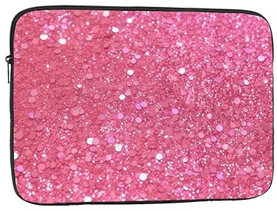 Sparkling Pink Glitter Laptop Sleeve for Women Slim Laptop Case Cover Shockproof Protective Laptop Case Lightweight Laptop Case Laptop Cover 17 Inch