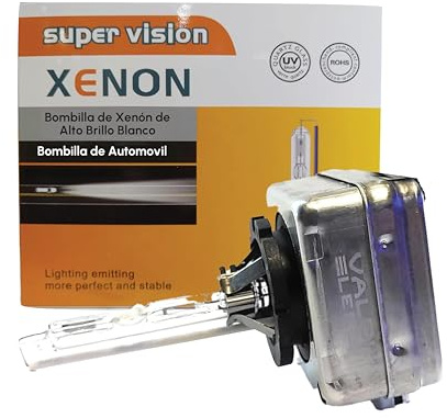 VALDI LED D1S 6000K Bombilla de Xenón 35W 12V - Alto Brillo Blanco HID, Auto Lámpara Faro Delantero, Luz Brillante de 6000K, Duración Más de 3000 Horas, Distribución Uniforme, Sin Manchas