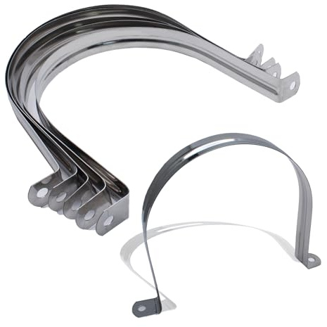 Jersvimc 10 Stück M120 Edelstahl-Rohrschellen, 10,2–1,9 cm | Zwei-Loch-Gurt, U-Halterung, starrer Rohrgurt, Metall-U-Klemme, Rohrband, Spannclips