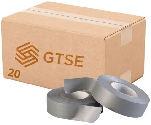GTSE Isolierband Grau 19 mm x 20 m 20 Rollen | Strapazierfähig, selbstklebend, PVC, zum Schutz und Reparieren von Kabeln