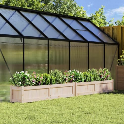 ShCuShan Pflanzkübel 2 STK. Blumenkasten PflanzgefäßE FüR Draussen PflanzenküBel Massivholz Kiefer - 837475