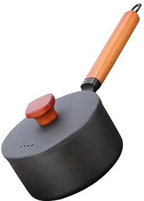 Cabilock Kochgeschirr Nicht Feuerfeste Pfanne Bratpfanne Stielkasserolle Deckel Aus Eisen 16 Cm Bratpfanne Mit Flachem Boden Für Küchenkochgeschirr