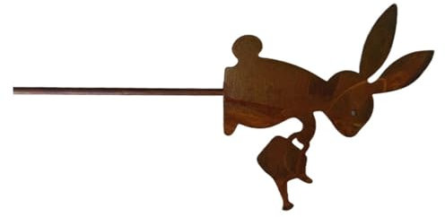 Piquet de jardin en forme de lapin en métal - 20,3 cm de hauteur - Décoration de jardin - Piquet de jardin décoratif pour l'extérieur