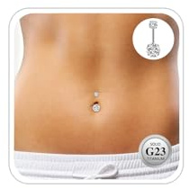 ESHIONER G23 Titanio Piercing Ombligo Plata Dorado de Navel Pelota Rosa Color Azul y Morado Diamante Interior Pequeño Corto Largo Piercing Ombligo Joyas Perforadas de Mujer 14g 8mm