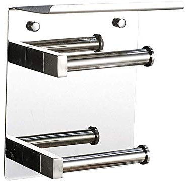 Toilettenpapierhalter - Upgrade Chrom-Toilettenpapierhalter mit Abdeckung und Telefonablage, Taschentuchhalter aus Edelstahl, Telefonhalter