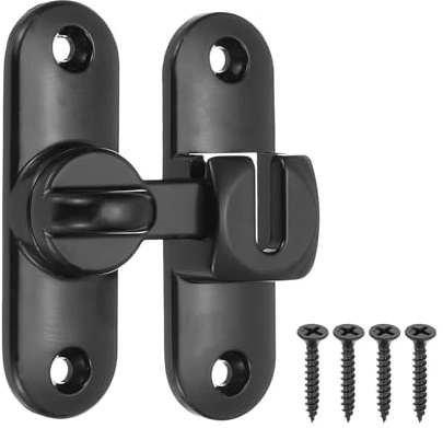 PATIKIL 1Pz Serratura Porta Scorrevole per Sicurezza Chiavistello per Porta in Legno a Ribalta Ferramenta Chiusura per Armadietto Bagno Camera Letto Giardino, Nero