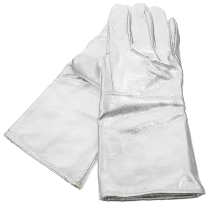 JECOMPRIS 2stücke Hitzebeständige Handschuhe Feuerfeste Metallhandschuhe Mit Aluminiumfolienschicht Ofenhandschuhe Für Kochen Und Backen Hitzebeständige Schutzhandschuhe Für Hohe Temperature