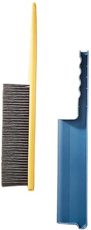Whisk Broom Hand Held，Soft Cleaning Brush Hair Drafting Brush with Microfiber for Keyboard Home Hotel Bed Car Soft Clothes Anti-Static Dust Brush Set of 2 dust Catcher(Yellow)