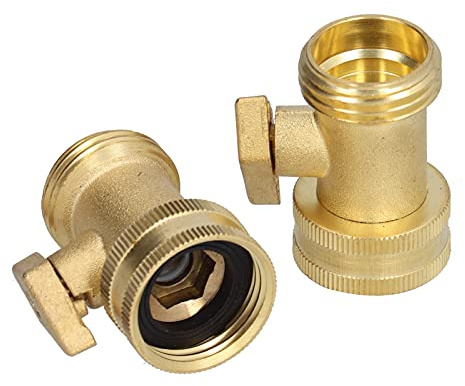 2pcs G3 / 4 Vanne D'arrêt du Tuyau de Jardin Valve D'arrêt en Laiton avec Interface à Vis à Deux Voies pour L'équipement D'irrigation, Conception de Poignée Ergonomique, et