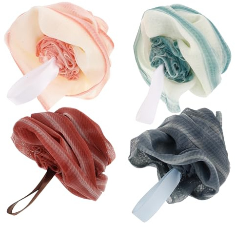 BESTYASH 4stücke Badeschrubber Mit Rückenbürstenfunktion Duschbürste Aus Pe-material Peeling-waschlappen Für Bad Und Dusche Körperwäscher Hautreinigungswäscher