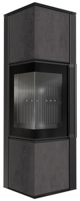 Kaminofen Stahl KRATKI TORA M 8kW Ø150 Quarz Pietra SAVOIA Antracite schwarz
