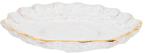 VICASKY Piattini di Vetro Trasparenti Sottobicchieri per Tazze da tè Cuscino per Tazze Piattino da tè in Vetro Sottobicchieri per Casa Piatti di