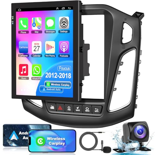 Car Radio Android 13 GPS Navigation Stereo for Ford Focus 2012-2018, Support Wireless Carplay Android Auto, 9.7 Touch Screen Head Unit, Bluetooth FM, Backup Camera